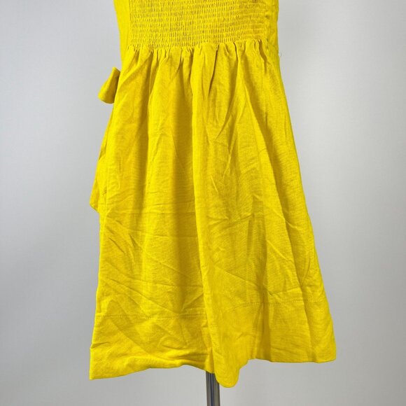 NWOT Farm Rio Yellow Linen Blend Bow-Knot Sleeveless Mini Dress Size M - Picture 7 of 12